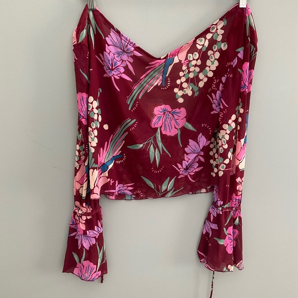 Free People, sheer floral “cocoa combo” top - Picture 13 of 13